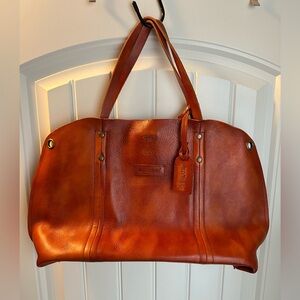 Elegant Brown Leather Tote Bag by Old Trend